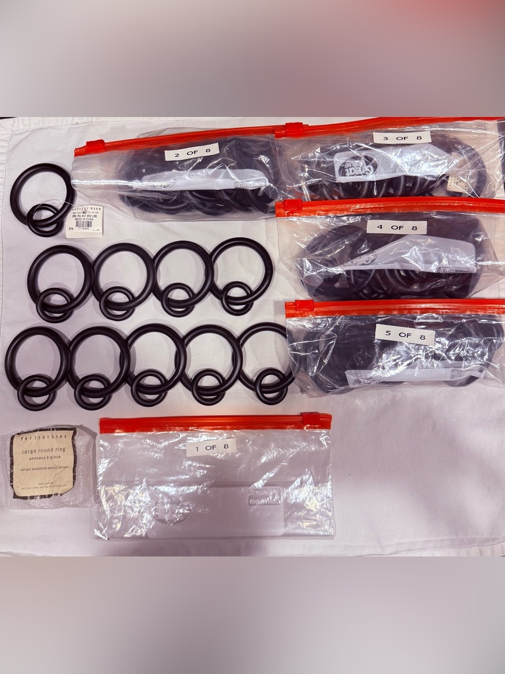 Pottery Barn Quiet-Glide Curtain Rings | Antique Bronze | 5 Sets